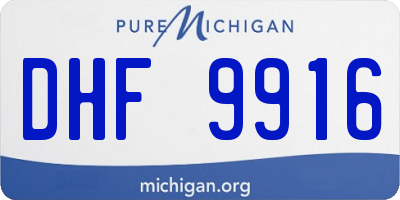 MI license plate DHF9916
