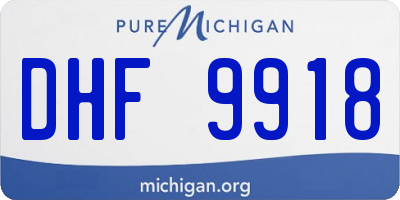 MI license plate DHF9918