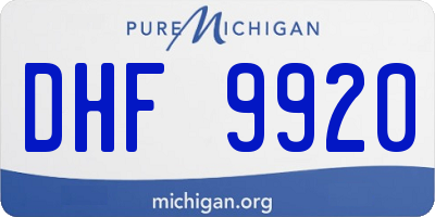 MI license plate DHF9920