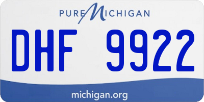 MI license plate DHF9922