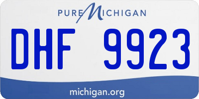MI license plate DHF9923