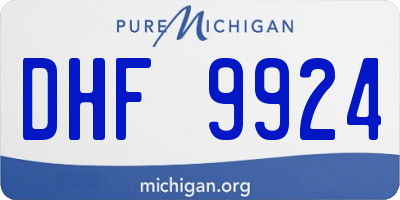 MI license plate DHF9924