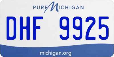 MI license plate DHF9925