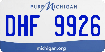 MI license plate DHF9926