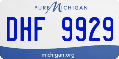 MI license plate DHF9929