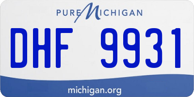 MI license plate DHF9931