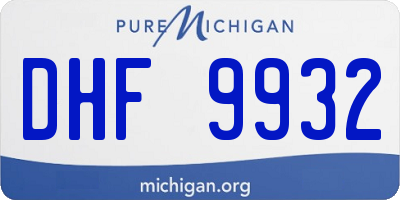 MI license plate DHF9932