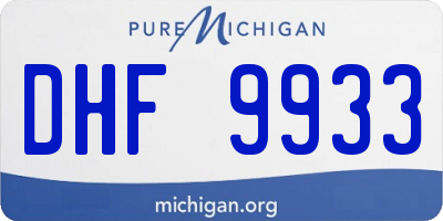 MI license plate DHF9933