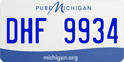 MI license plate DHF9934