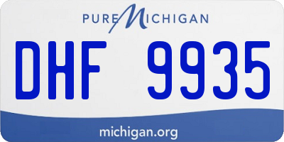 MI license plate DHF9935