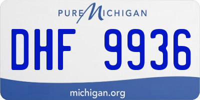 MI license plate DHF9936