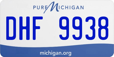 MI license plate DHF9938