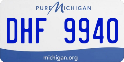 MI license plate DHF9940