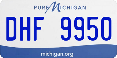 MI license plate DHF9950