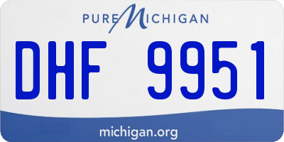 MI license plate DHF9951