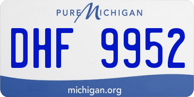 MI license plate DHF9952