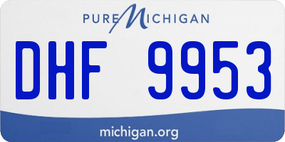MI license plate DHF9953