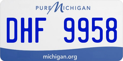MI license plate DHF9958