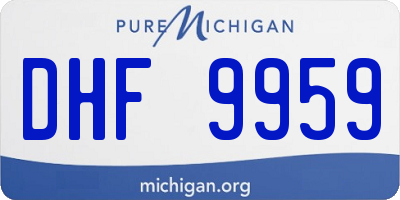 MI license plate DHF9959