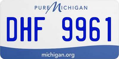 MI license plate DHF9961