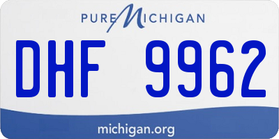 MI license plate DHF9962