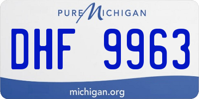 MI license plate DHF9963