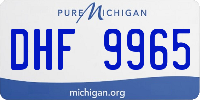 MI license plate DHF9965