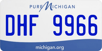 MI license plate DHF9966