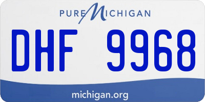 MI license plate DHF9968