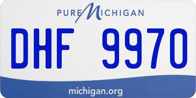 MI license plate DHF9970