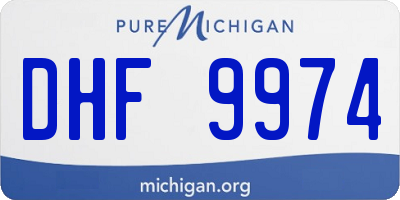 MI license plate DHF9974