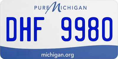 MI license plate DHF9980
