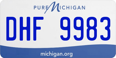 MI license plate DHF9983