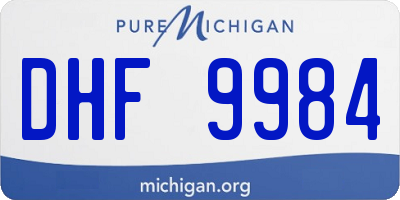 MI license plate DHF9984