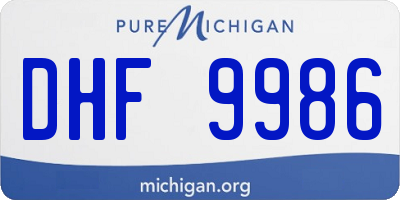 MI license plate DHF9986
