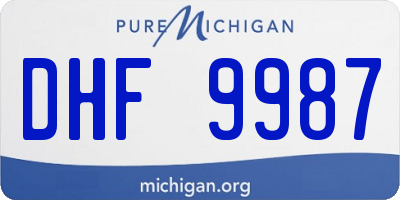 MI license plate DHF9987
