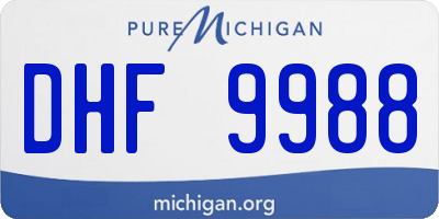 MI license plate DHF9988