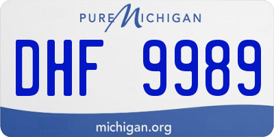 MI license plate DHF9989