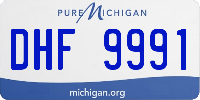 MI license plate DHF9991