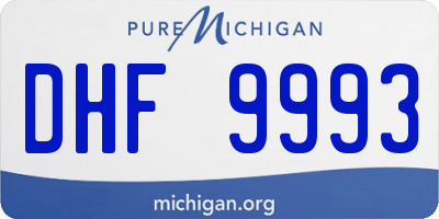 MI license plate DHF9993