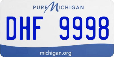MI license plate DHF9998