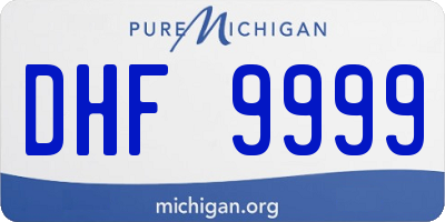 MI license plate DHF9999