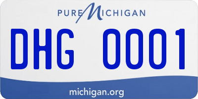 MI license plate DHG0001