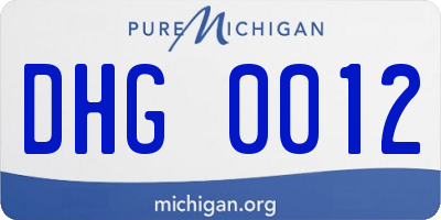MI license plate DHG0012