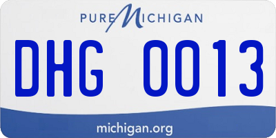 MI license plate DHG0013