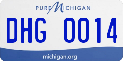 MI license plate DHG0014