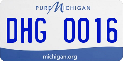 MI license plate DHG0016