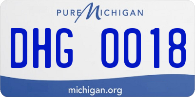 MI license plate DHG0018
