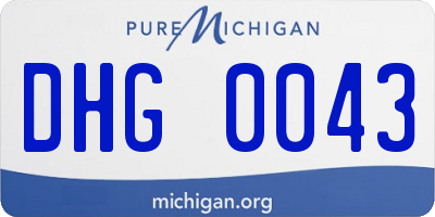 MI license plate DHG0043