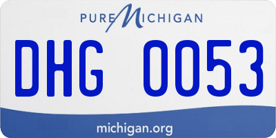 MI license plate DHG0053
